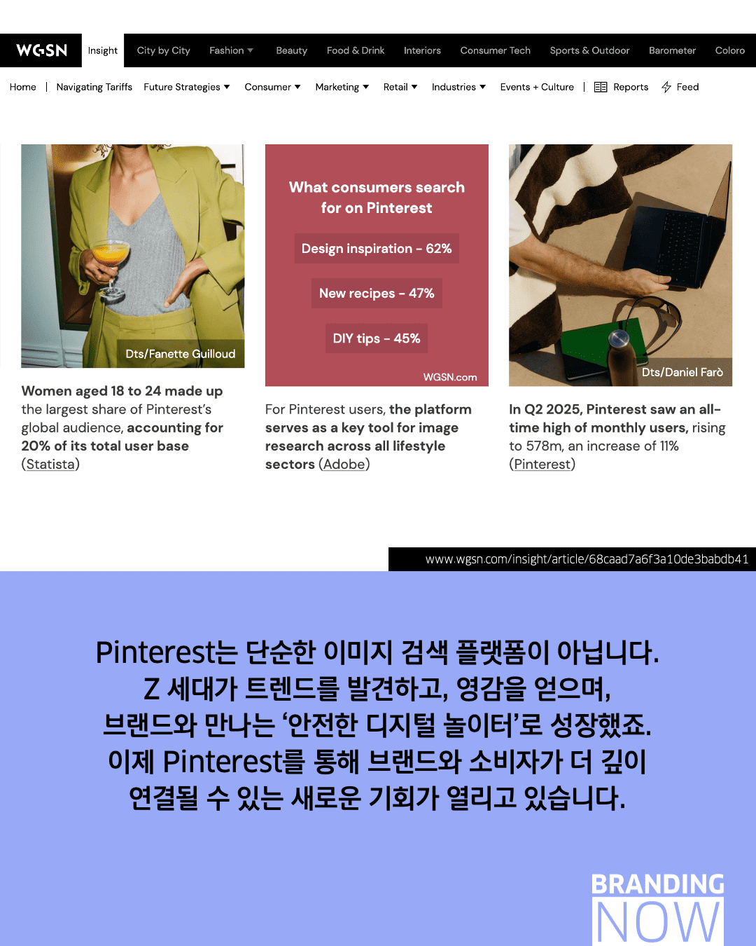 핀터레스트 트렌드 기반 플랫폼 브랜딩